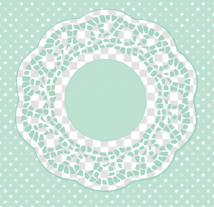 Pastel Doily Polka Dot Illustration - Point - Green Background Transparent PNG