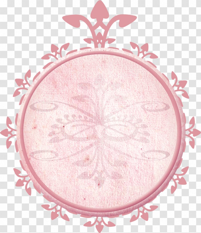 Circle Petal Pink M Font - Flower Label Transparent PNG