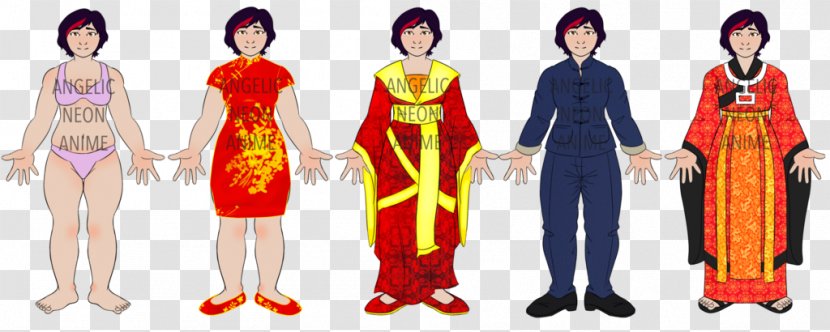 Gown Robe Cartoon Costume - Flower - Paper Dolls Transparent PNG