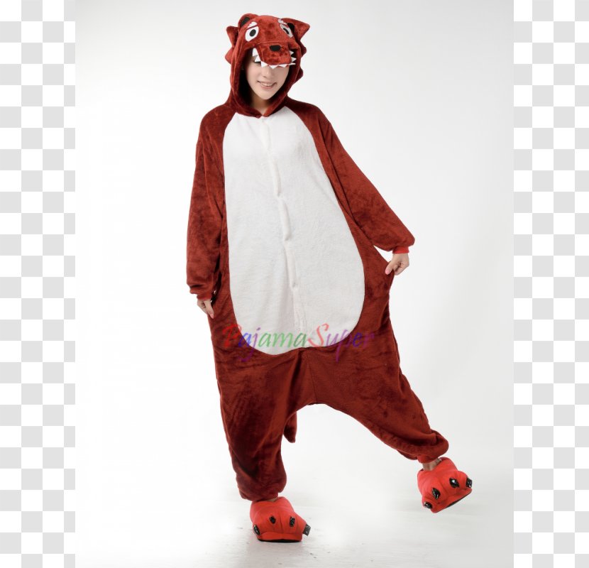 Big Bad Wolf Gray Kigurumi Costume - Pants - Dinosaur Footprint Transparent PNG