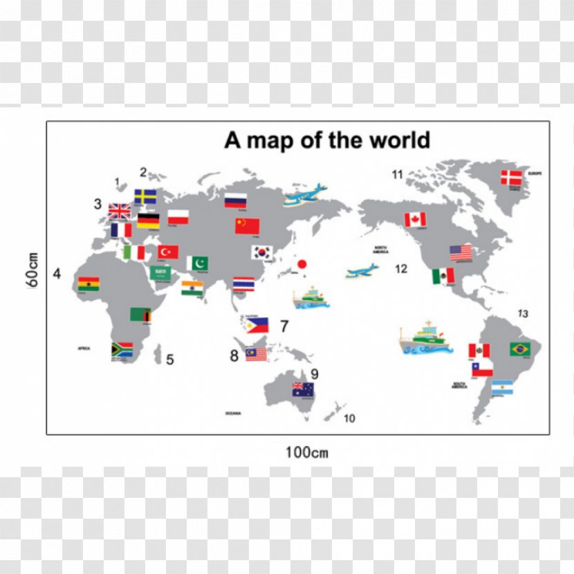 World Wall Decal Sticker - Map Transparent PNG
