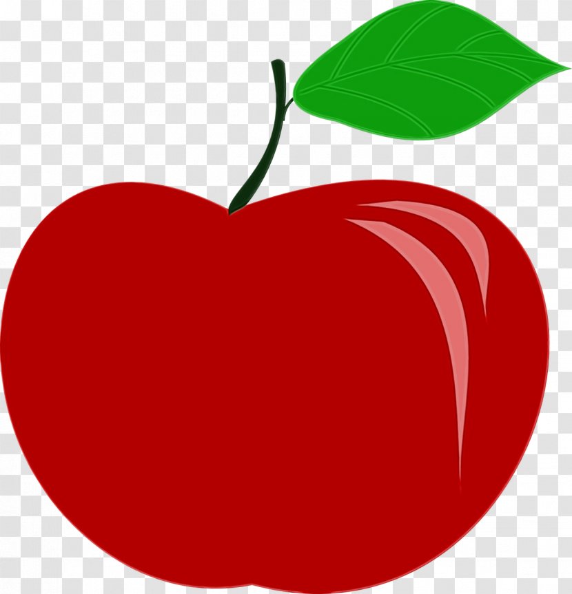 Red Leaf Clip Art Fruit Apple - Wet Ink - Mcintosh Food Transparent PNG