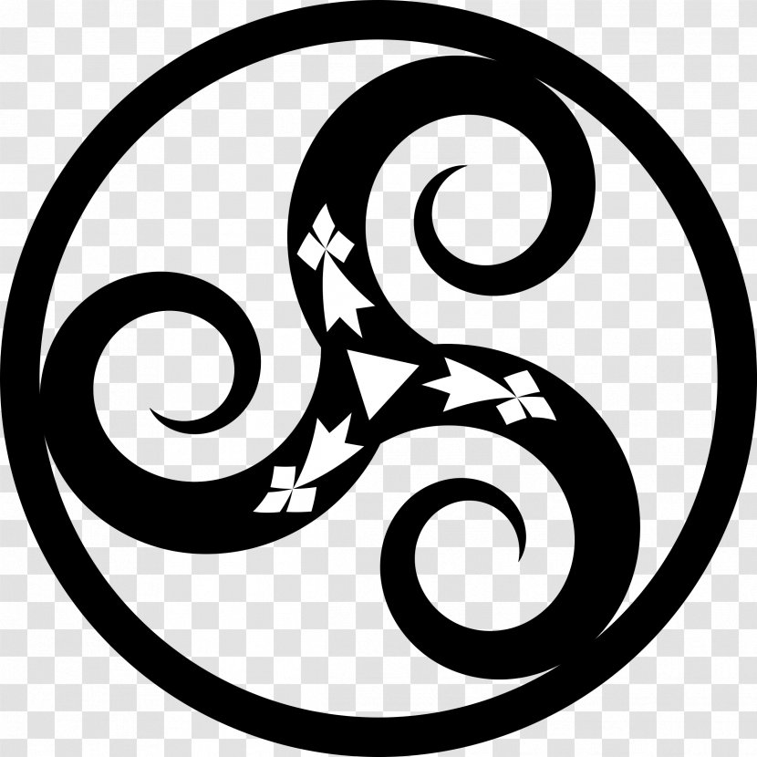 Celtic Knot Triskelion Symbol Brittany Celts - Monochrome - Lucky Symbols Transparent PNG