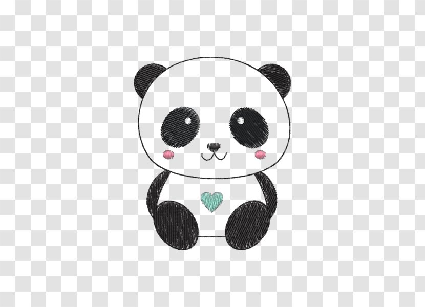 Giant Panda Bear Embroidery Drawing Cuteness - Scrapbooking Transparent PNG