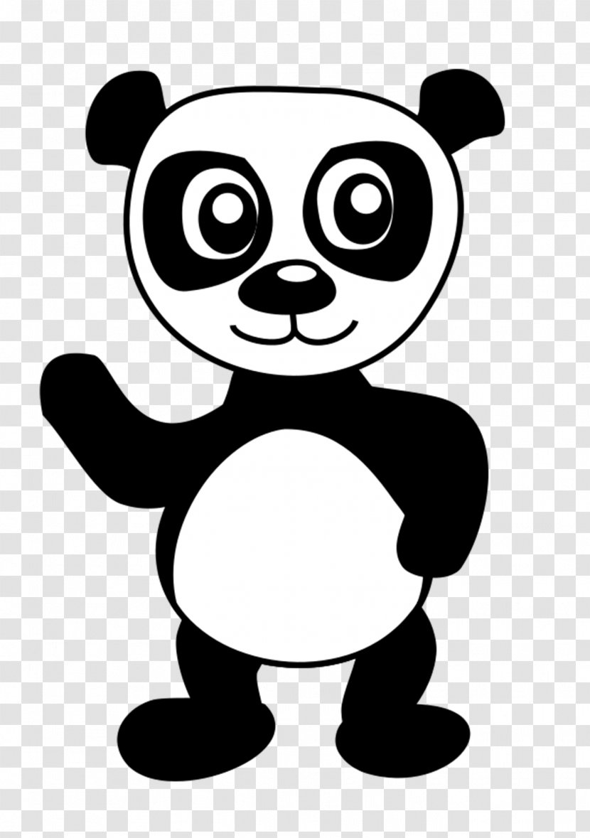 Giant Panda Bear Red Clip Art - Flower - Black And White Transparent PNG