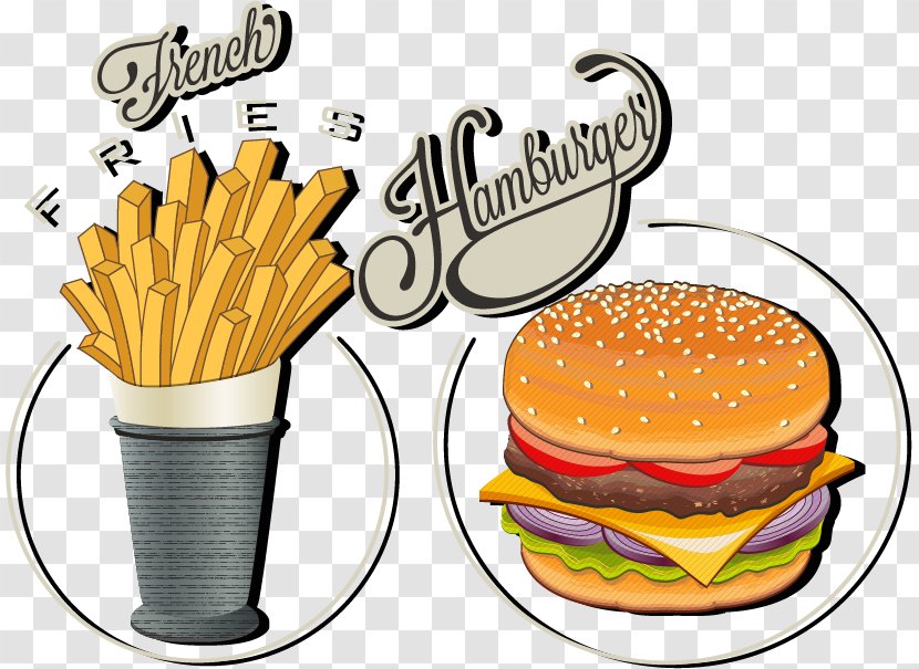 French Fries Hamburger Cola - Hamburg Vector Material Transparent PNG