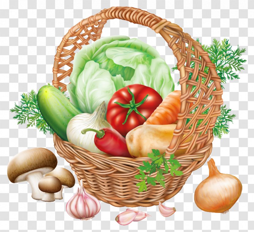Vegetable Organic Food Fruit Clip Art - Diet - Basket With Vegetables Clipart Image Transparent PNG