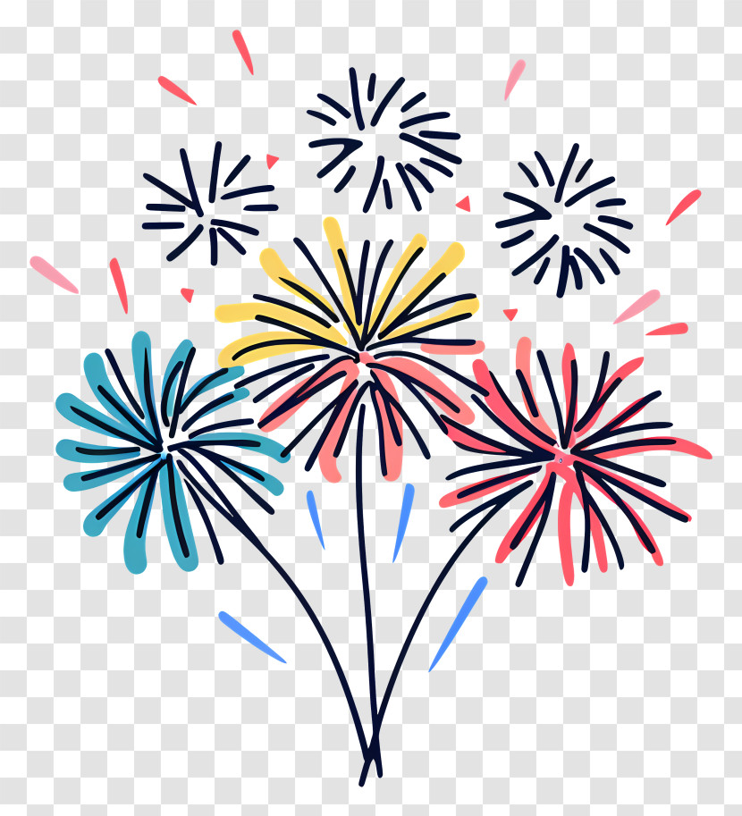 Festivity Fireworks - Bright Artistic Firework Sketch Transparent PNG