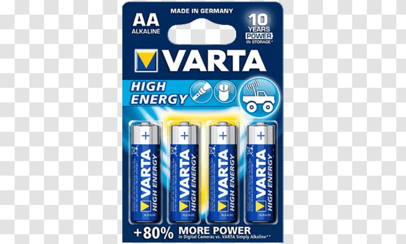 AA Battery Alkaline Electric VARTA Nine-volt - Energy Transparent PNG