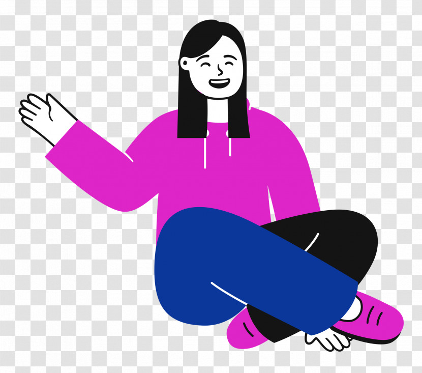 Sitting On Floor Sitting Woman Transparent PNG