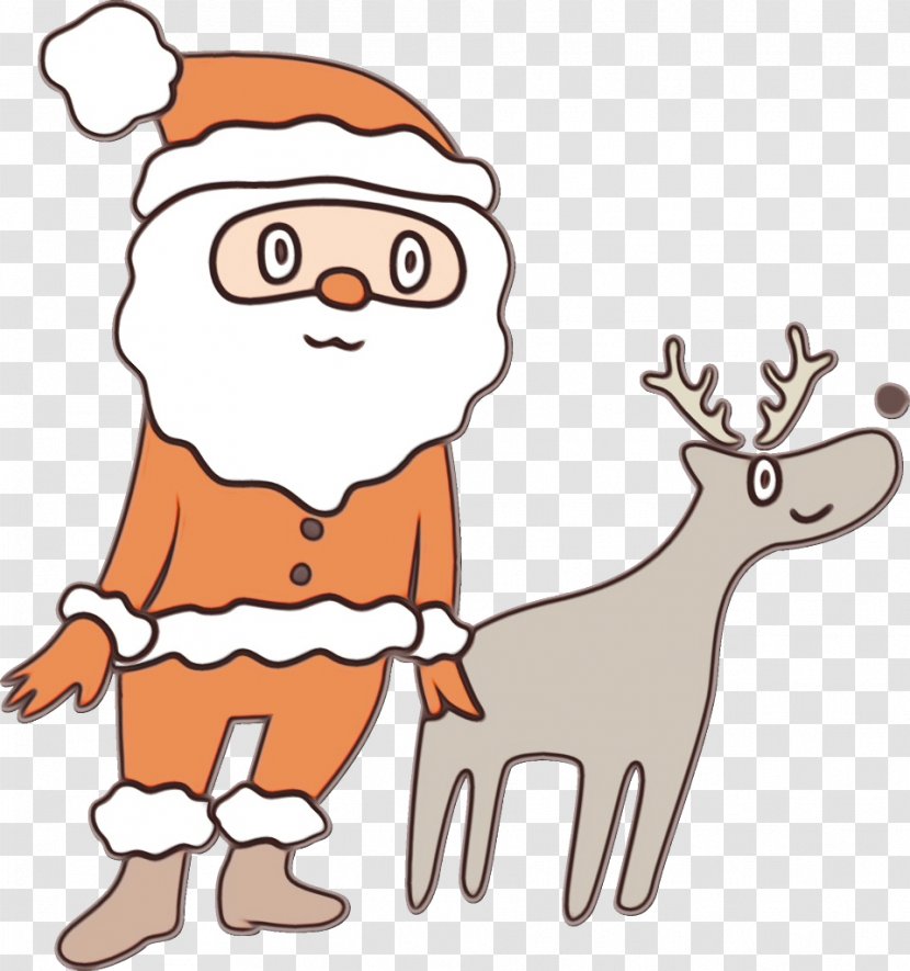 Cartoon Deer Clip Art Finger Pleased - Christmas Tail Transparent PNG