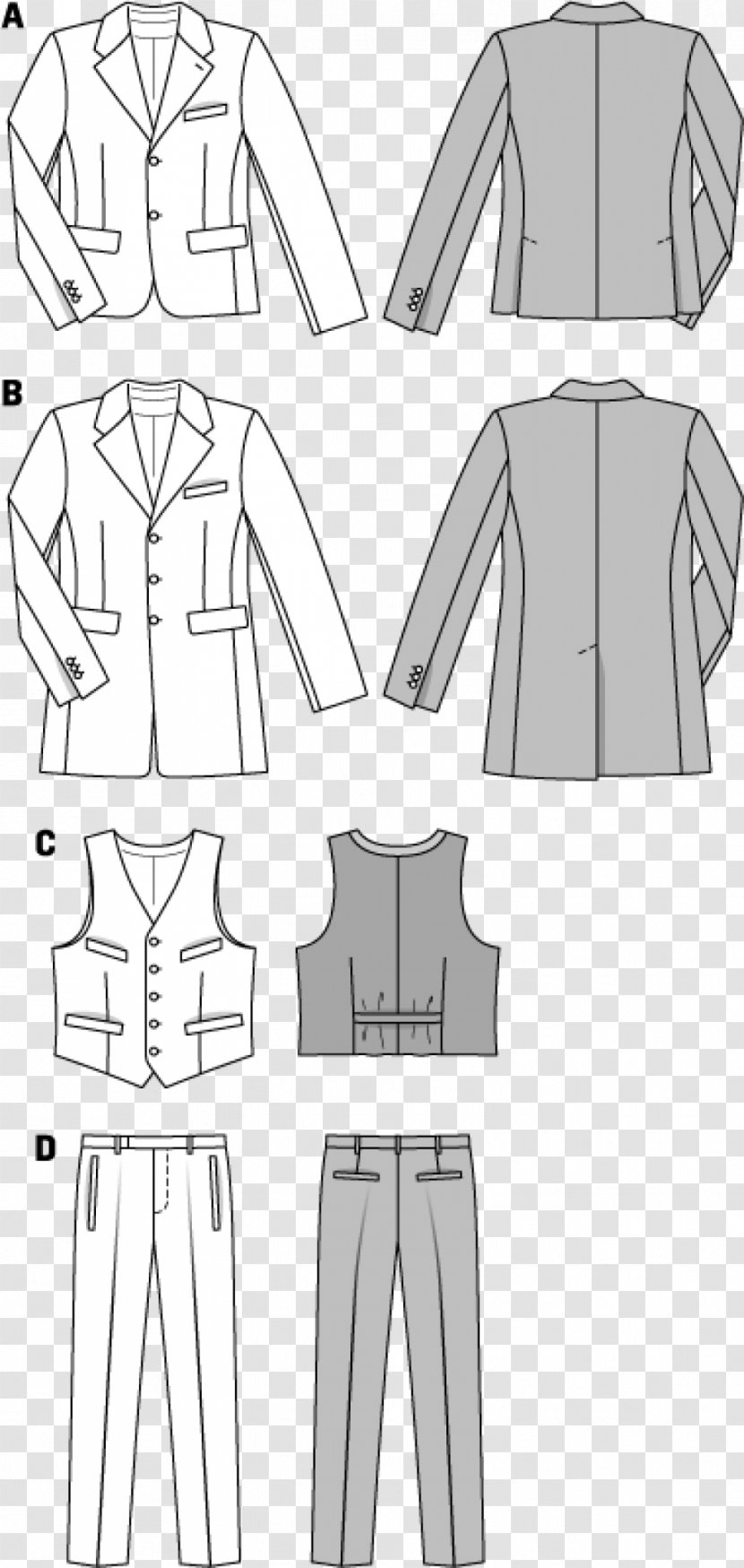 Frock Coat Suit Waistcoat Burda Style Pattern - Clothing - Fashion Transparent PNG