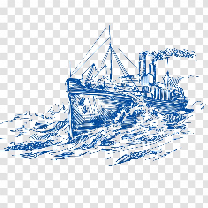 Watercraft Sailing Ship Rudder - Water - Hand-painted Boat Transparent PNG