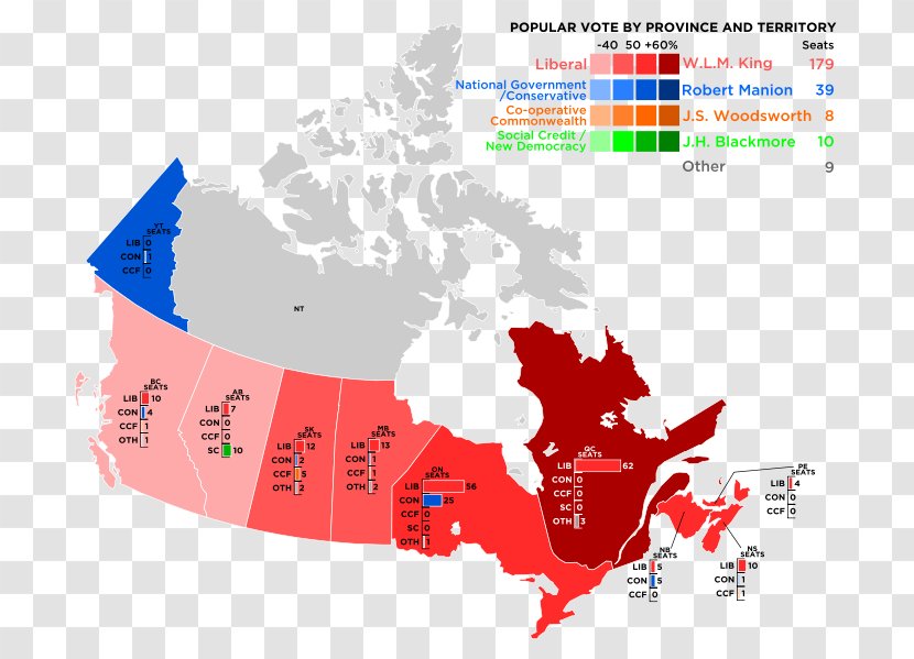 Canada Canadian Federal Election, 1940 Map 2011 1958 - Election 1935 Transparent PNG