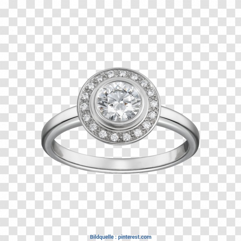 Earring Solitaire Engagement Ring Cartier - Engraving - Guy Diamond Transparent PNG
