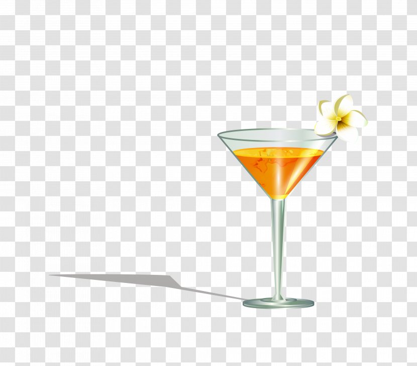 Martini Wine Cocktail Garnish Non-alcoholic Drink - Nonalcoholic - Vector Cartoon Orange Material Transparent PNG
