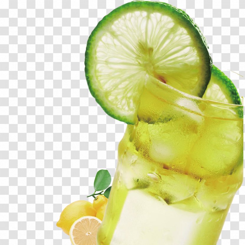 Juice Iced Tea Lemonade Drink Food - Ice Cube - Green Lemon Drinking Water Transparent PNG