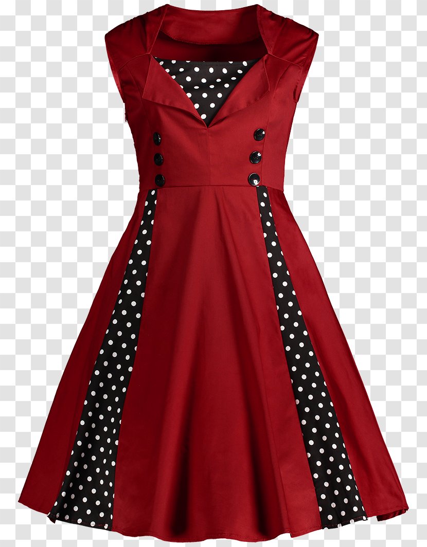 1950s Polka Dot Dress Vintage Clothing Transparent PNG