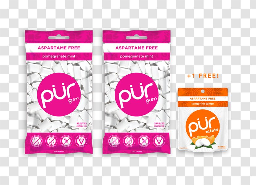 Chewing Gum PÜR Aspartame Xylitol Sugar Substitute - Buy 2 Get 1 Transparent PNG