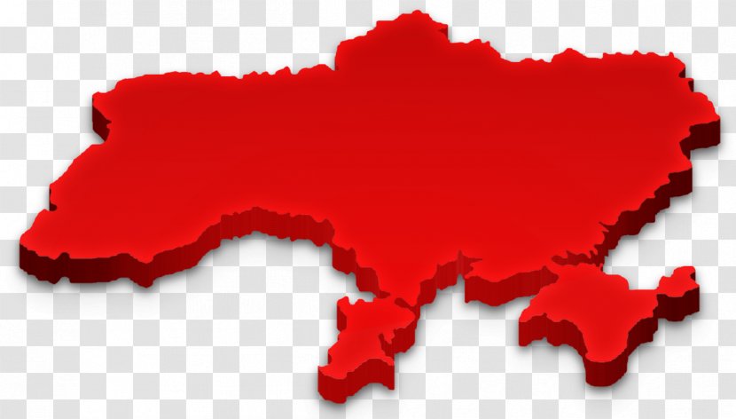 Ukraine Blank Map Information 3D Computer Graphics - Red Transparent PNG