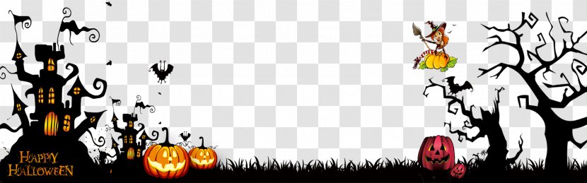 Halloween Jack-o'-lantern Trick-or-treating - Jack O Lantern - Ghost Tree, Witch, Pumpkin Lamp Transparent PNG