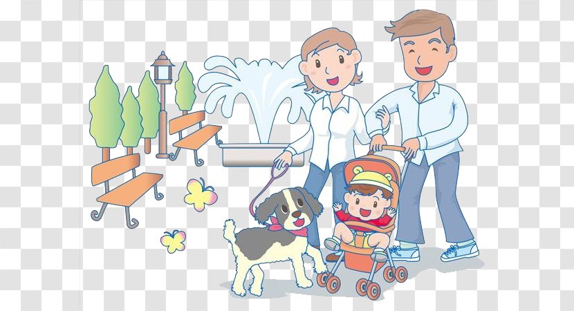 Baby Transport Royalty-free Parent Illustration - Watercolor - Parents With A For Walk Transparent PNG