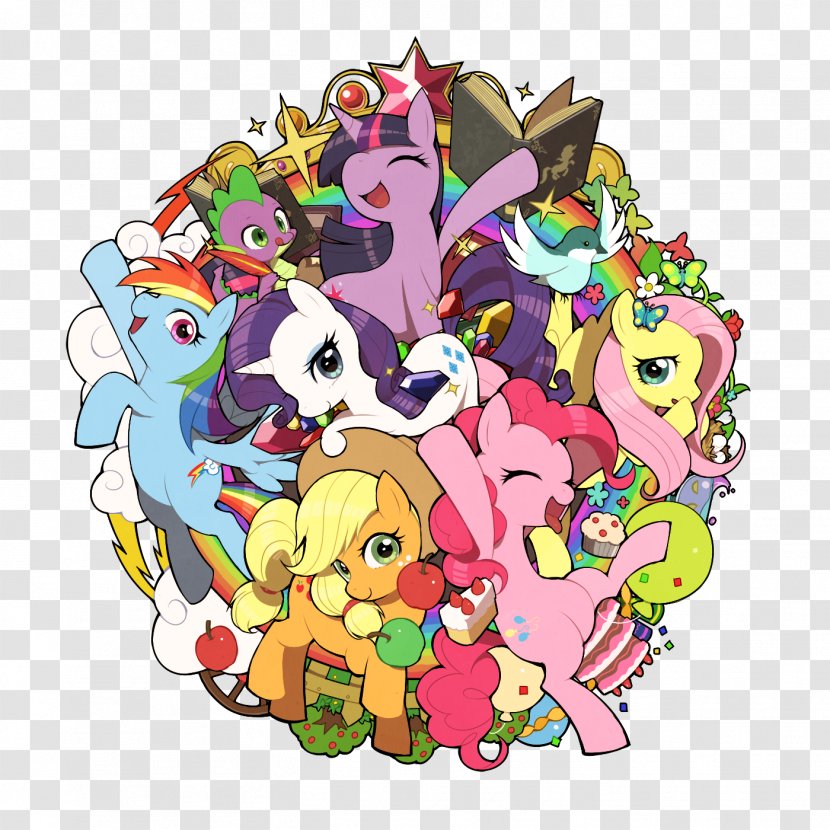 Twilight Sparkle Pinkie Pie Rarity Rainbow Dash Applejack - Cartoon - Magic Tree Transparent PNG