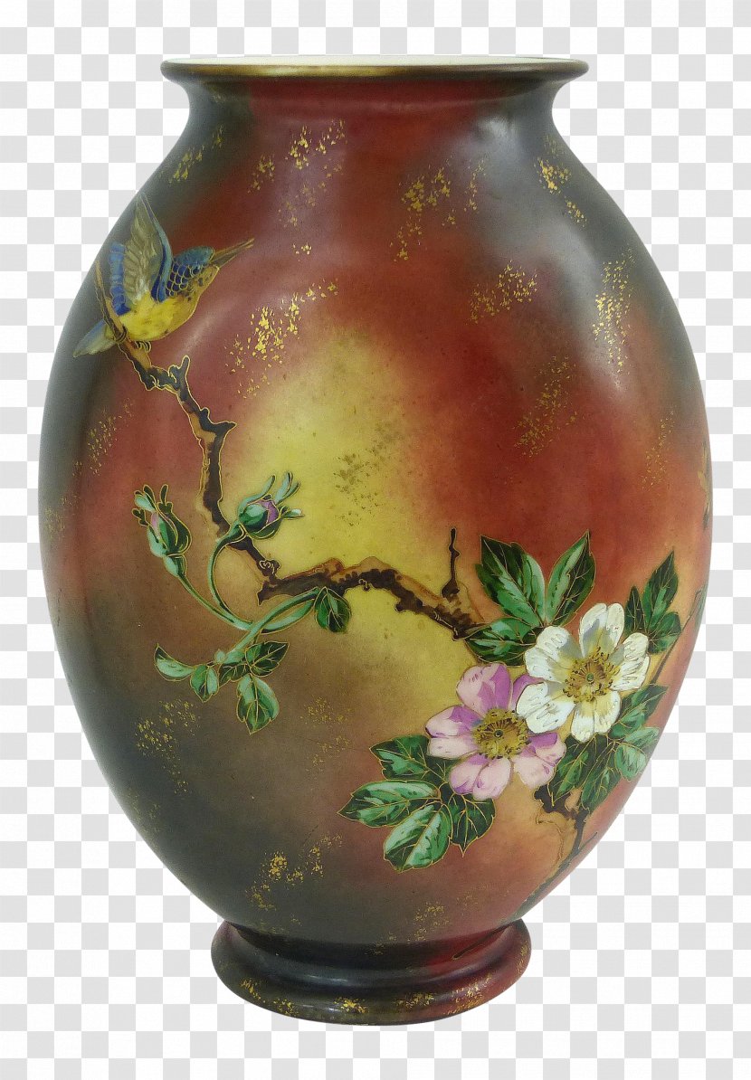 Vase Ceramic Pottery Flowerpot Urn - Maebyeong - Hand-painted Birds And Flowers Transparent PNG