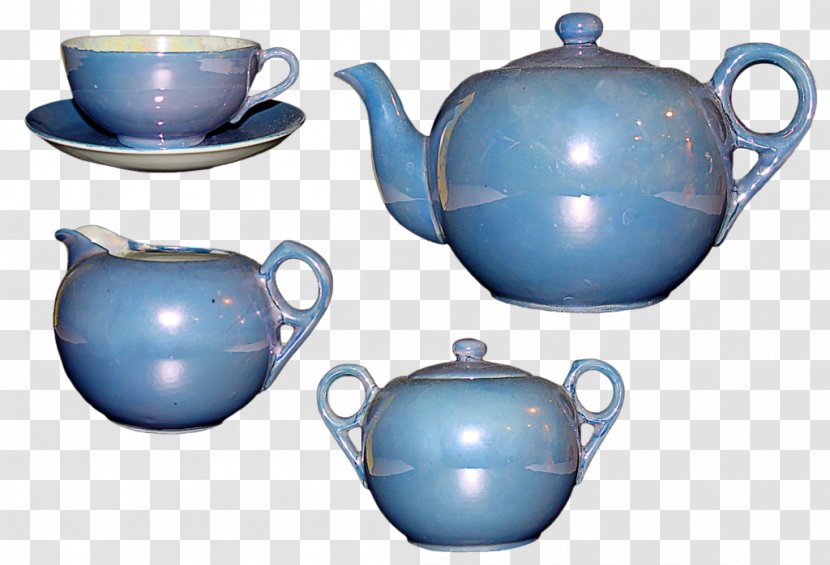 Teapot Tea Set Tableware Porcelain - Cobalt Blue - Share Transparent PNG