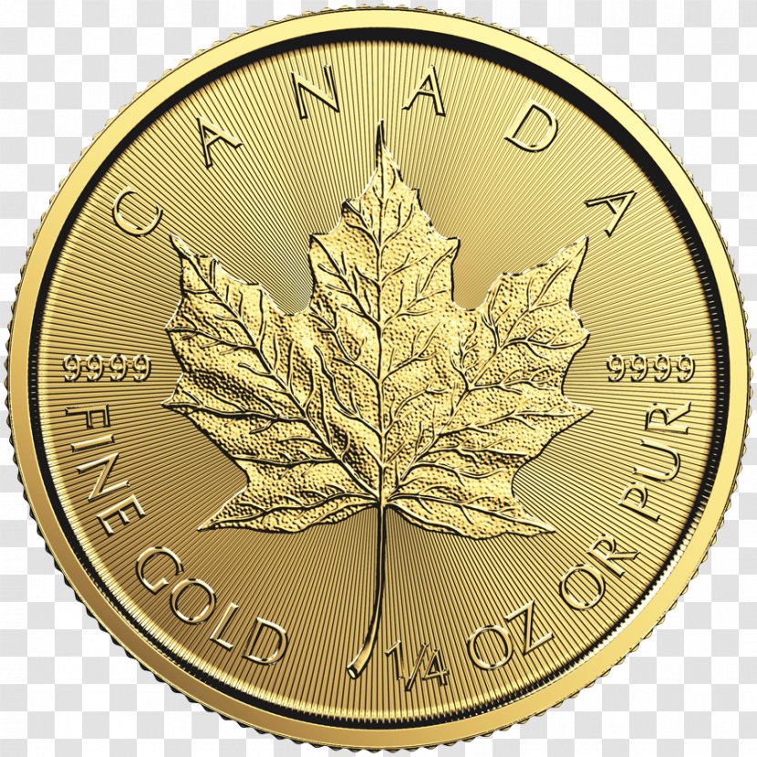 Canada Canadian Gold Maple Leaf Bullion Coin - Krugerrand Transparent PNG