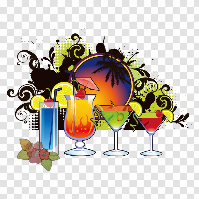 Cocktail Wine Glass Drink - Art - Cold Transparent PNG