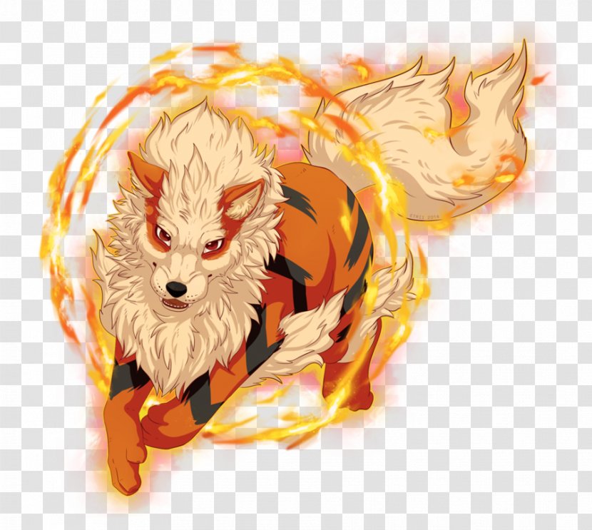 Pokémon FireRed And LeafGreen Arcanine Flame Moltres - Fan Art - Digital Transparent PNG