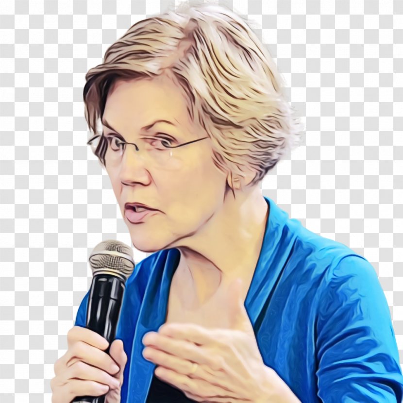 Elizabeth Warren Democratic Party United States Senate Microphone Wealth - Chin - Forehead Transparent PNG