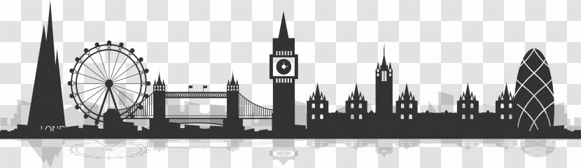 City Of London Silhouette - Monochrome Transparent PNG