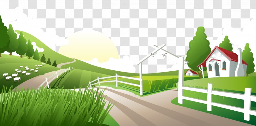 Nature Landscape - Tree - Vector Road Transparent PNG