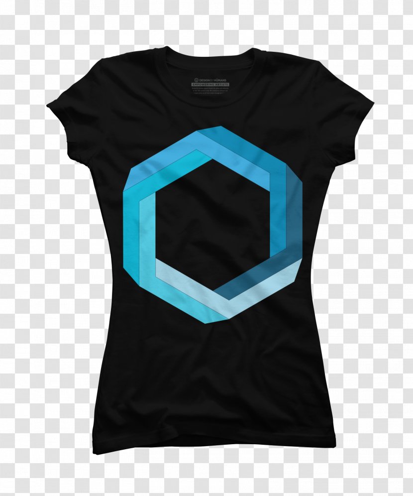 T-shirt Top Sweater Clothing Fashion - Vest - Blue Hexagon Shape Shapes Drawn Transparent PNG