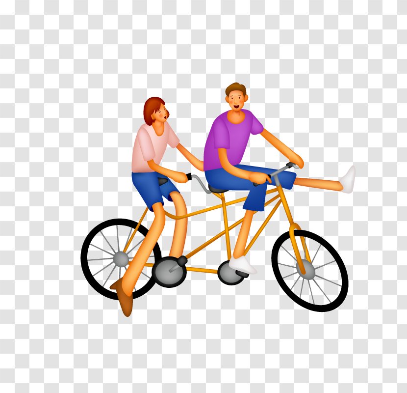 Bicycle People Cartoon Cycling Clip Art - Double Bike Model Transparent PNG