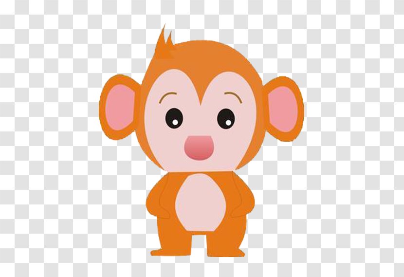 Monkey Cartoon Clip Art - Drawing - Hand Painted Gold Transparent PNG
