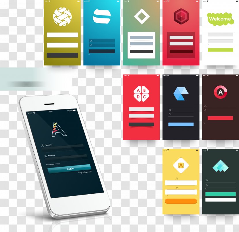 Responsive Web Design Mobile App Graphical User Interface Icon - Phone - White Smartphone APP Introduction Layout Pictures Transparent PNG