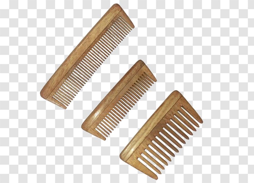 Comb Hair Peigne En Corne Neem Tree Scalp - Wood Transparent PNG