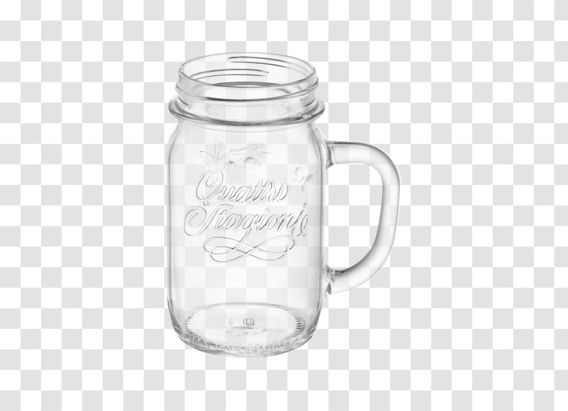 Table-glass Bormioli Rocco Mason Jar Handle - Bottle - Glass Transparent PNG