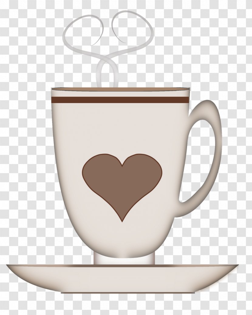Coffee Cup Mug Tableware - Heart - Delicious Transparent PNG