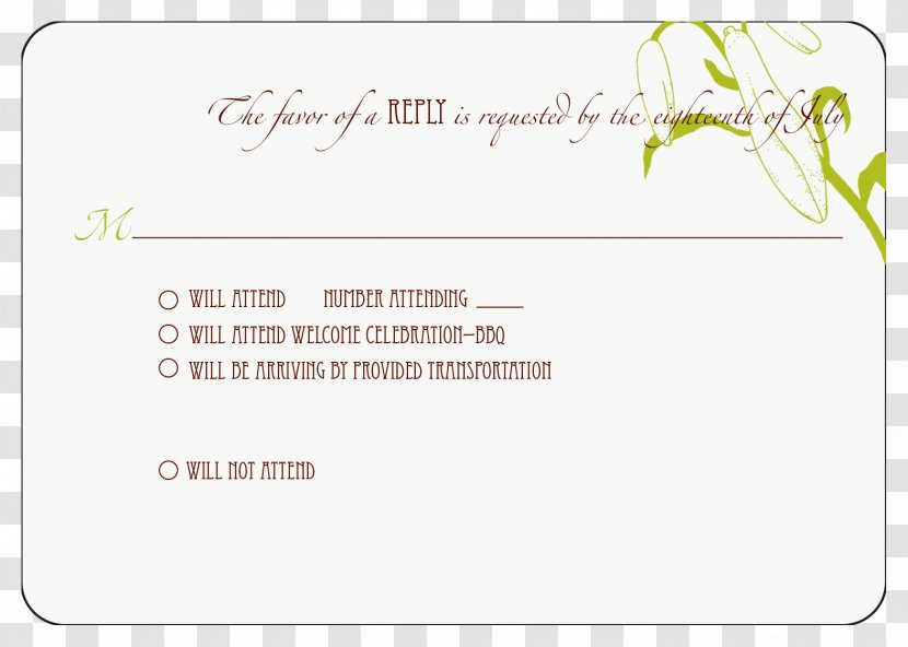 Green Line Flower Brand Font - Text - Wedding Invitation AI Transparent PNG
