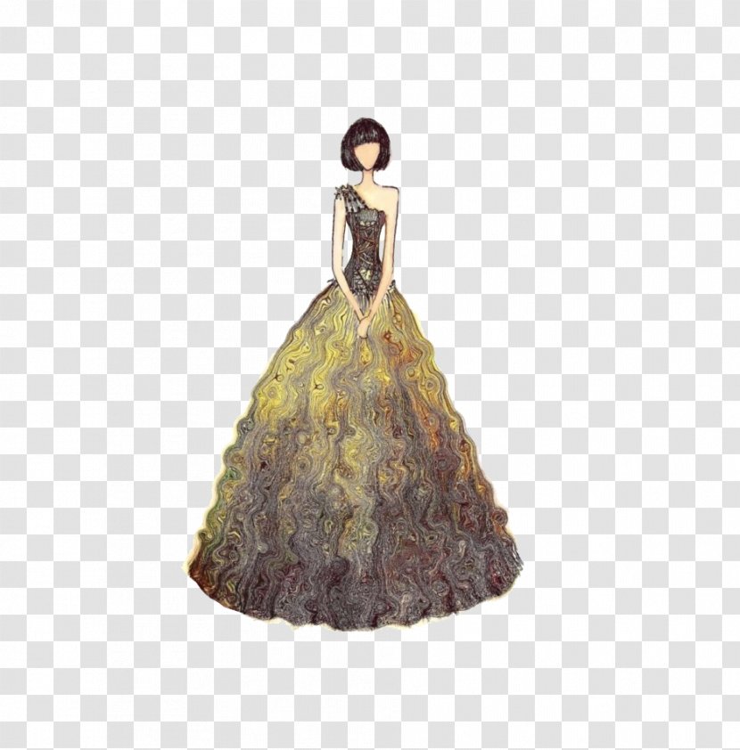 Wedding Dress Fashion Designer Illustration - Gown - Hand-painted Dresses Transparent PNG