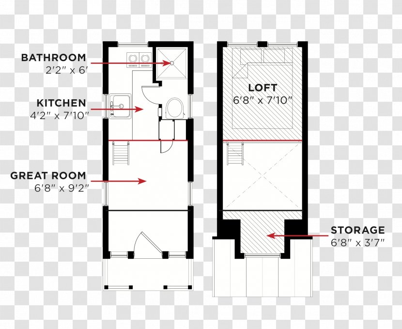 Floor Plan Tiny House Movement Tumbleweed Company - Loft Transparent PNG