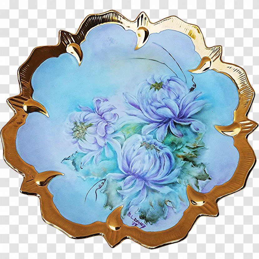 Tableware Flower Floral Design Ceramic Cobalt Blue - Lilac - Hand-painted Material Transparent PNG