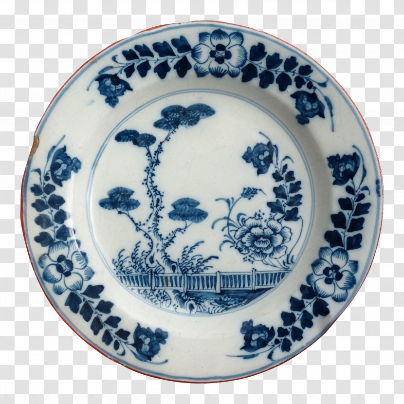 Plate Blue And White Pottery Delftware Faience Imari Ware Transparent PNG