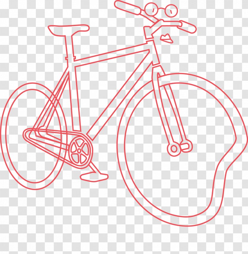 Bicycle Frames Wheels Illustration Design - Line Art Transparent PNG