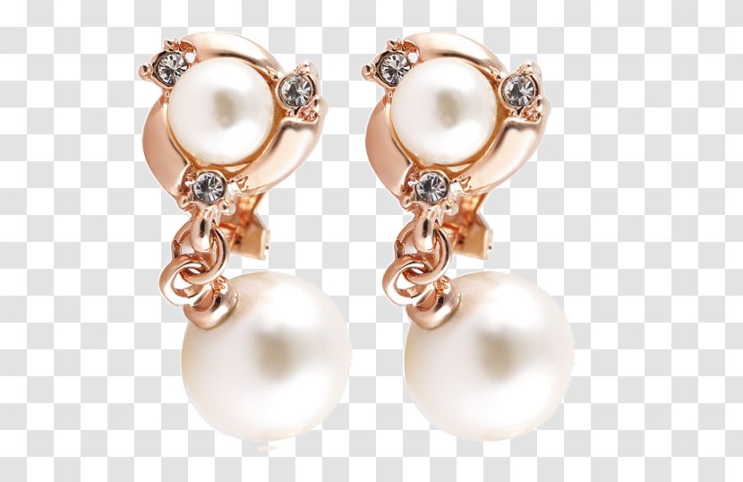 Imitation Pearl Earring - Body Jewelry - Exquisite Fashion Wild Ear Clips Transparent PNG