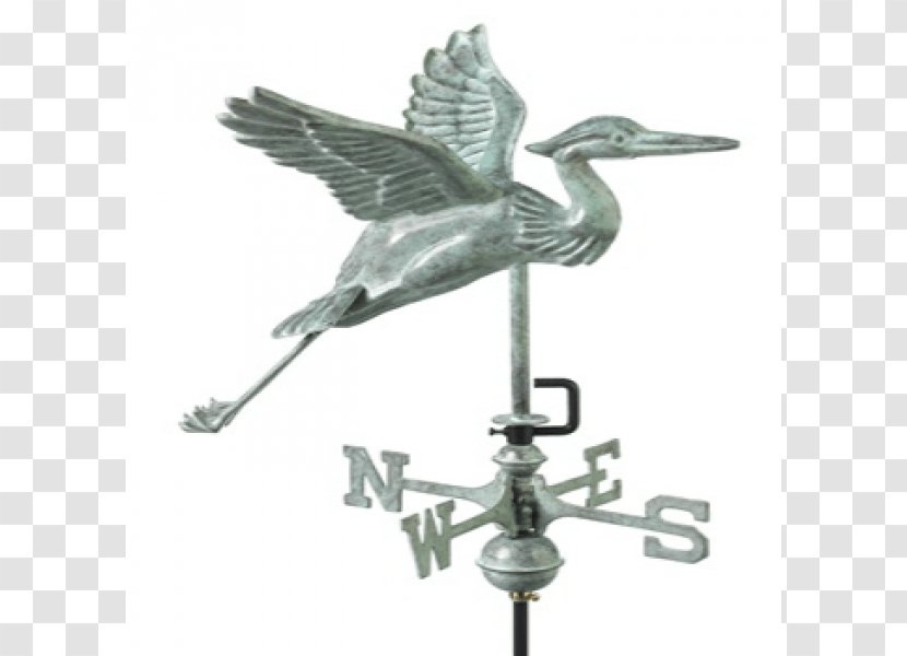 Weather Vane Great Blue Heron Garden Patina - Yard Transparent PNG